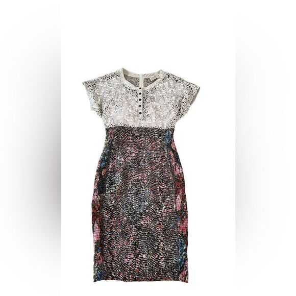 Anthropology Beguile by Byron Lars Eyelet Lace Sheath dress Sz 0 - Picture 3 of 5